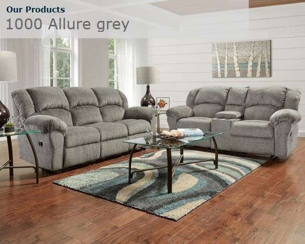 1000 Allure Grey Sofa Set