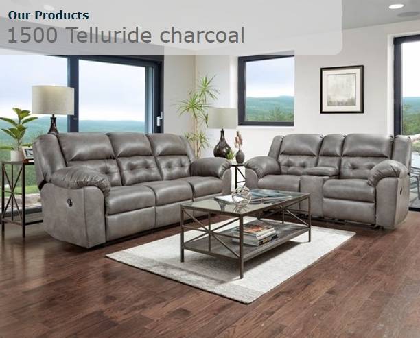 1500 Telluride Charcoal Sofa Set