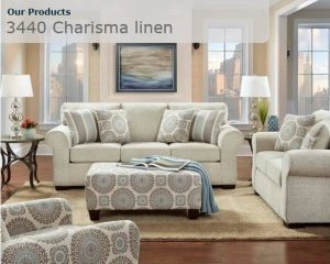 3440 Charisma Linen Sofa Set