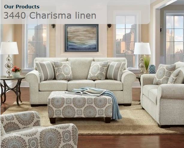 3440 Charisma Linen Sofa Set