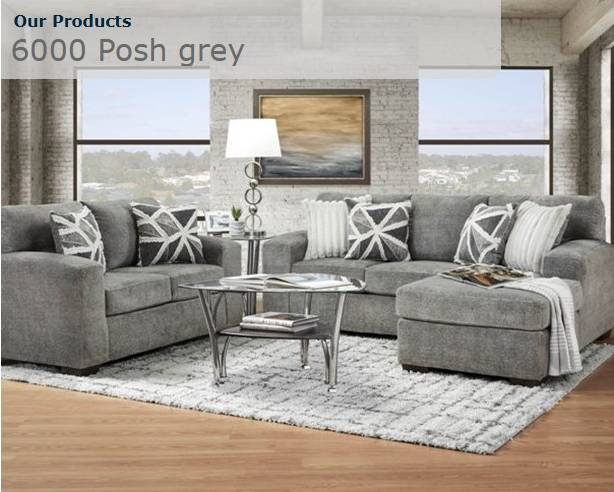 6000 Posh Grey Sofa Set