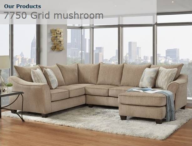 7750 Grid Mushroom Sofa Set