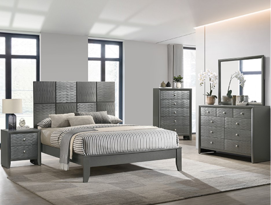 Setb4715 Denker Gunmetal Bedroom Group